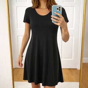 Wilfred Free Black Fit & Flare Dress M Minimalist Aritzia